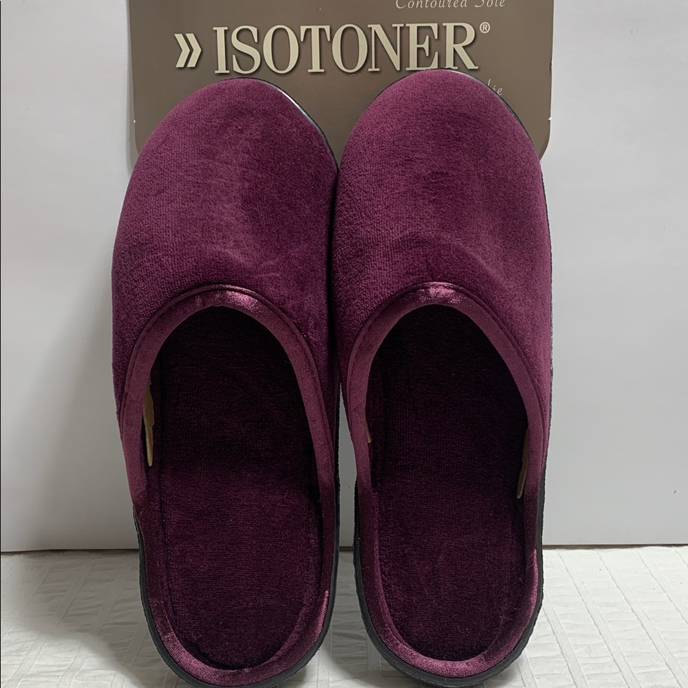 Wom XL Isotoner Classic Microterry Clog Slippers - Indoor/Outdoor Rubber Sole